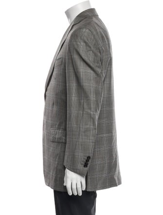 CARUSO Wool Plaid Print Blazer