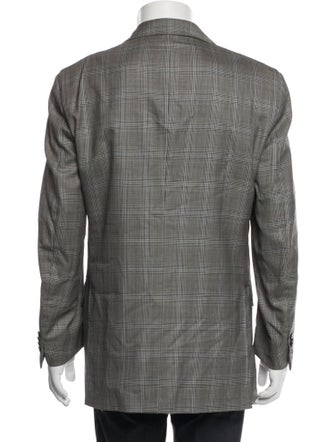CARUSO Wool Plaid Print Blazer
