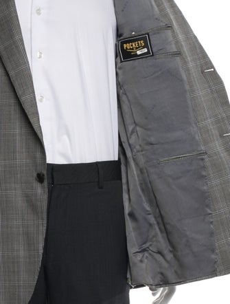 CARUSO Wool Plaid Print Blazer