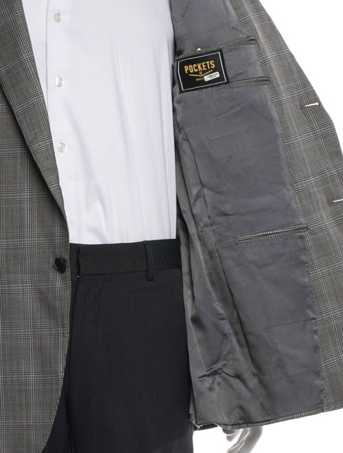 CARUSO Wool Plaid Print Blazer