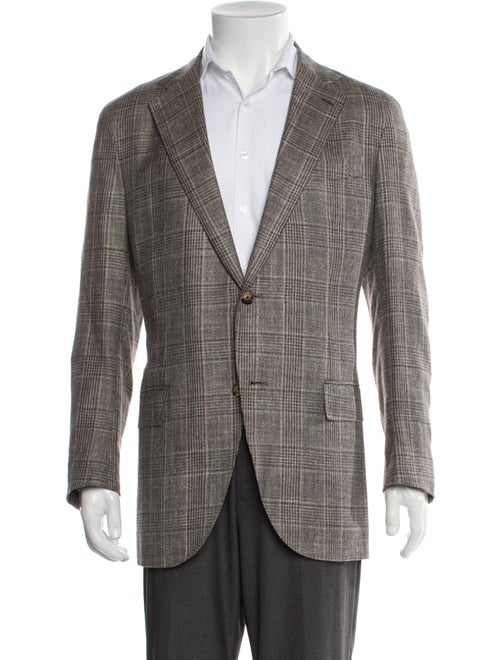 CARUSO Plaid Print Overcoat