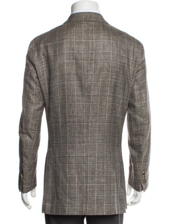 CARUSO Plaid Print Overcoat