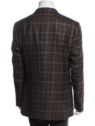 CARUSO Cashmere Plaid Print Blazer