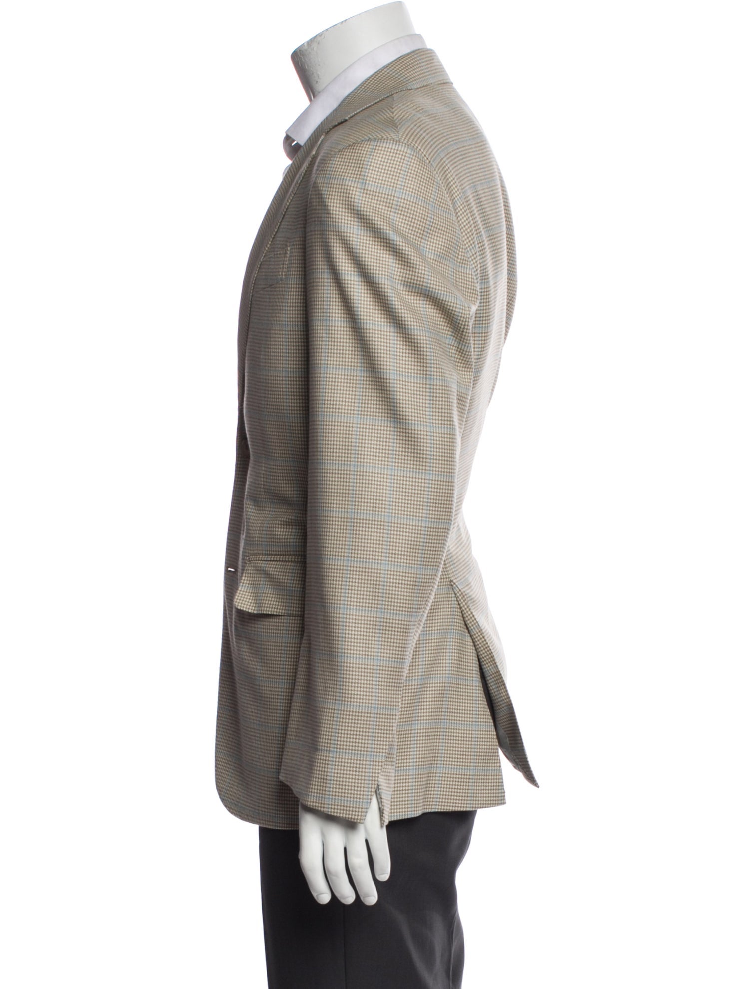 CARUSO Wool Plaid Print Blazer