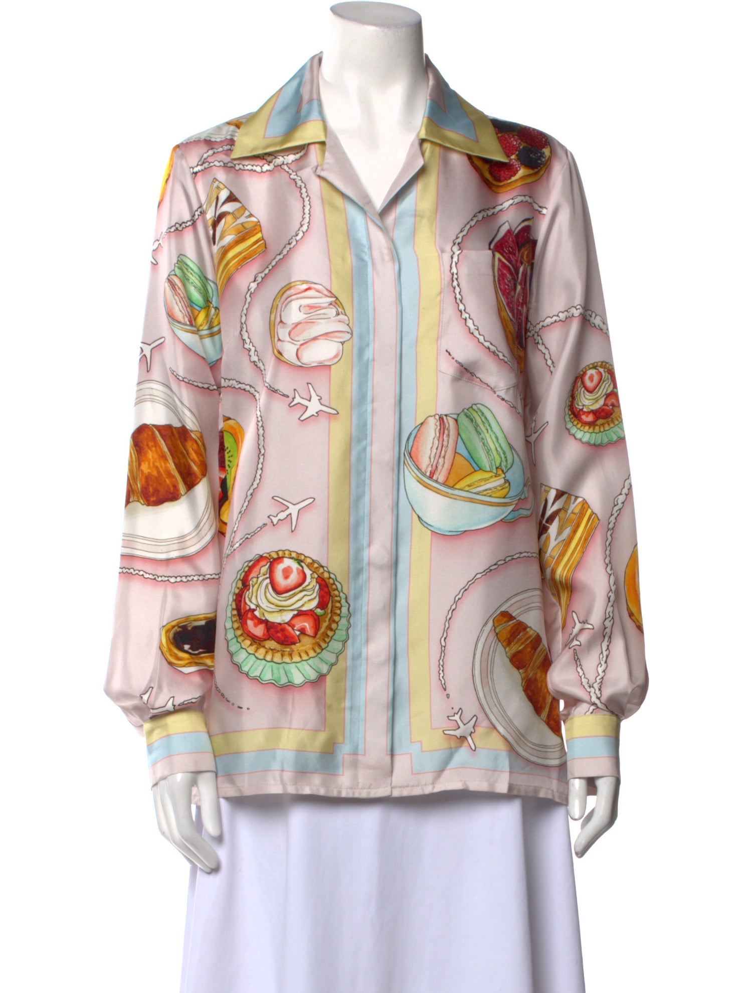 Samira Placement Print Blouse Onyx Casablanca