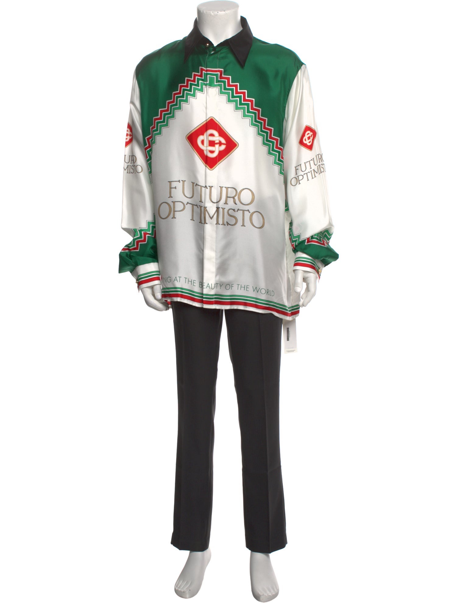 Casablanca 'Futuro Optimisto' Silk Shirt - White Casual