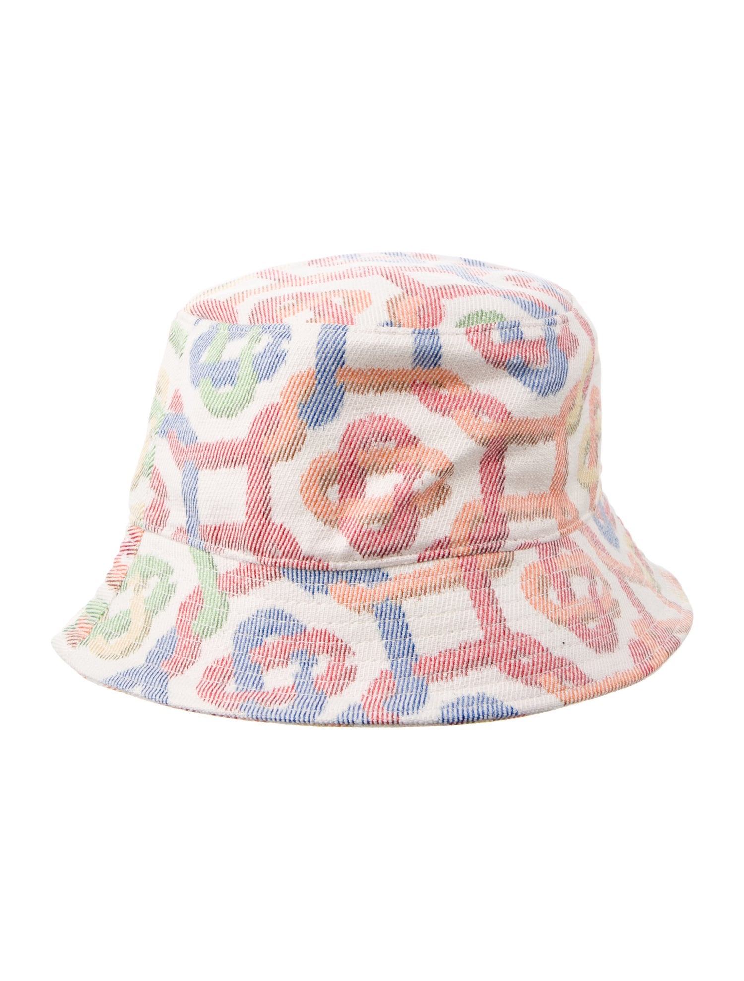 THE9SHOP SummerHat　Casablanca Casablanca Rainbow Monogram Denim Bucket Hat w/ Tags - White Hats