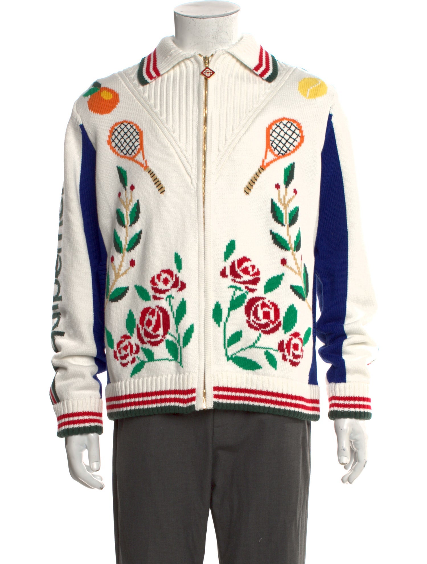 Casablanca 2023 Laurel Intarsia Cardigan