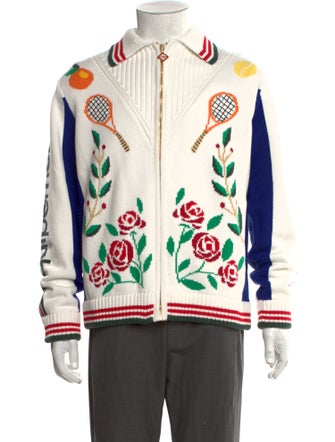 Casablanca 2023 Laurel Intarsia Cardigan