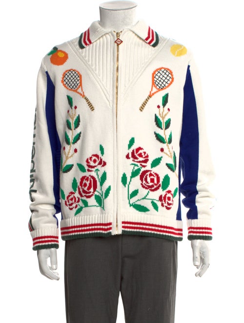 Casablanca 2023 Laurel Intarsia Cardigan