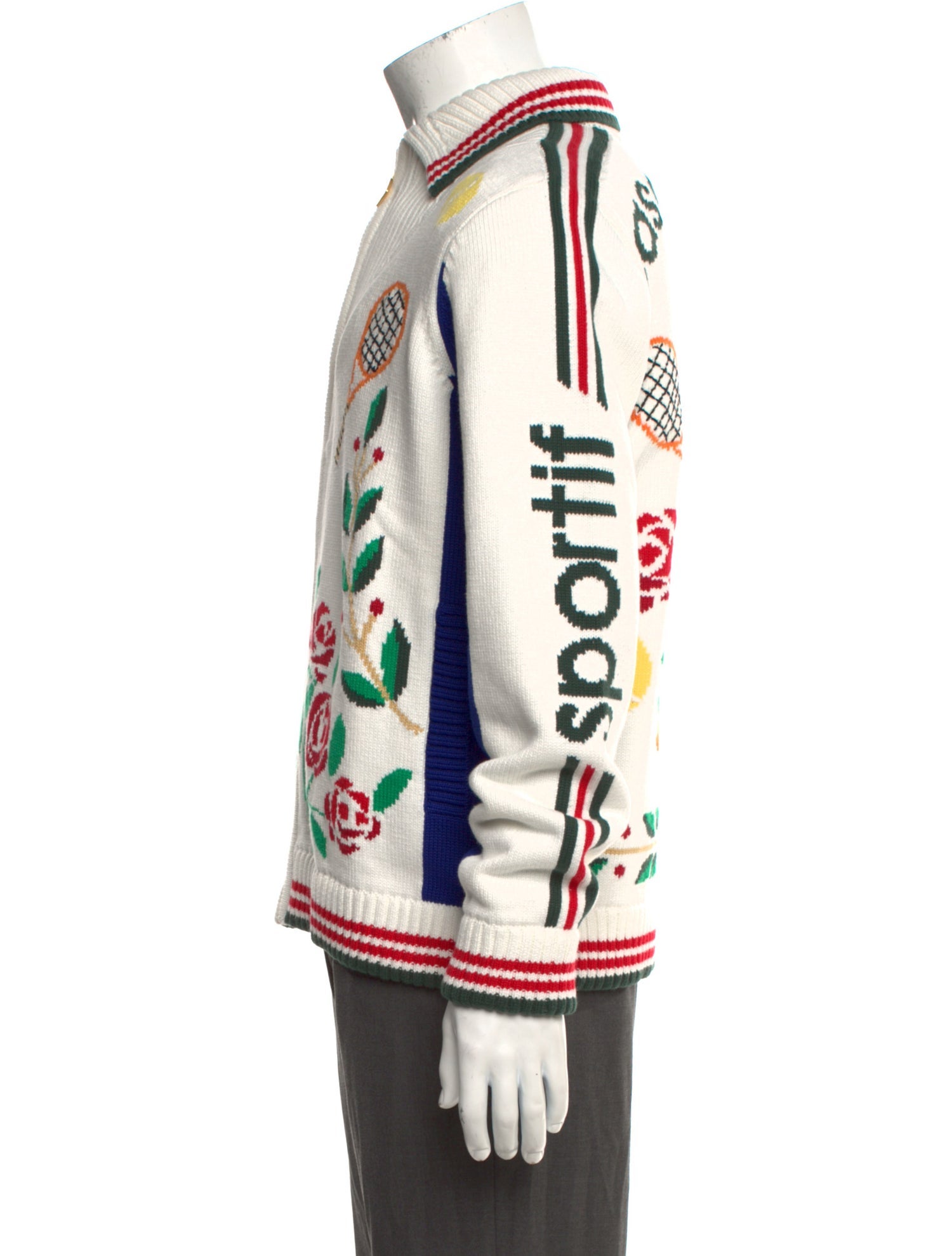 Casablanca 2023 Laurel Intarsia Cardigan