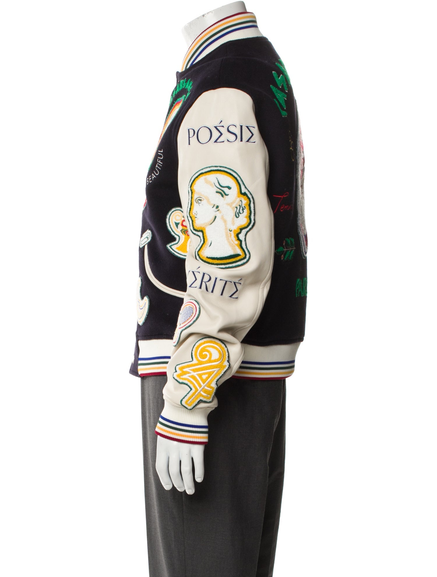 Casablanca 2024 Chenille Embroidered Patchwork Varsity Jacket