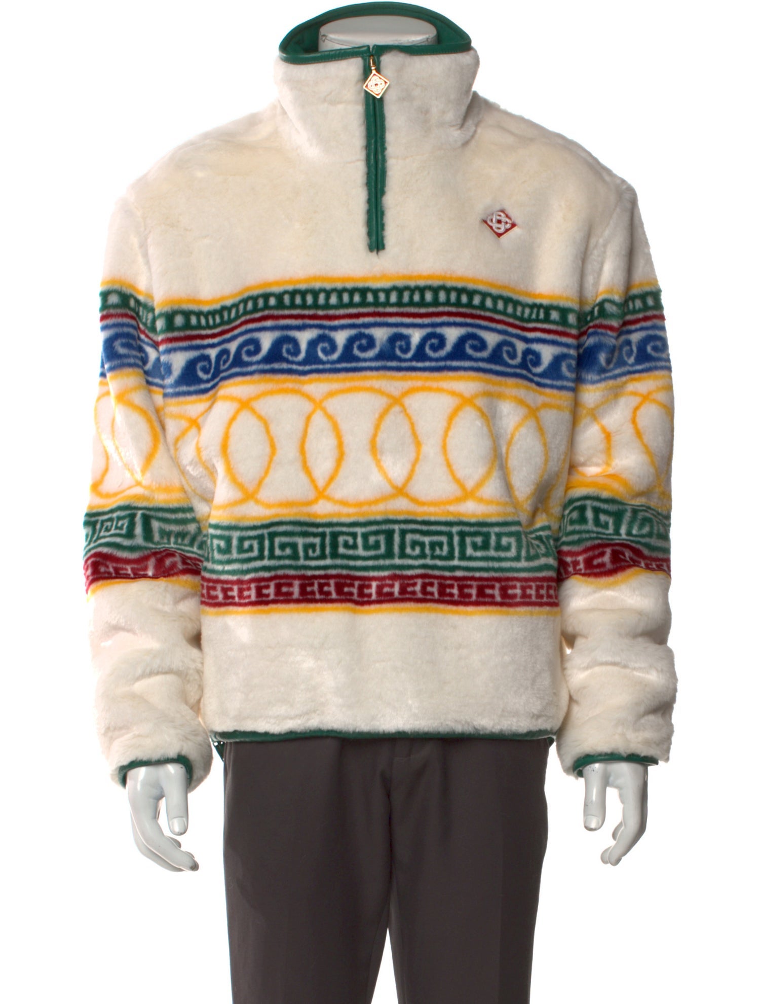 Casablanca 2024 Jacquard Faux Fur Pullover