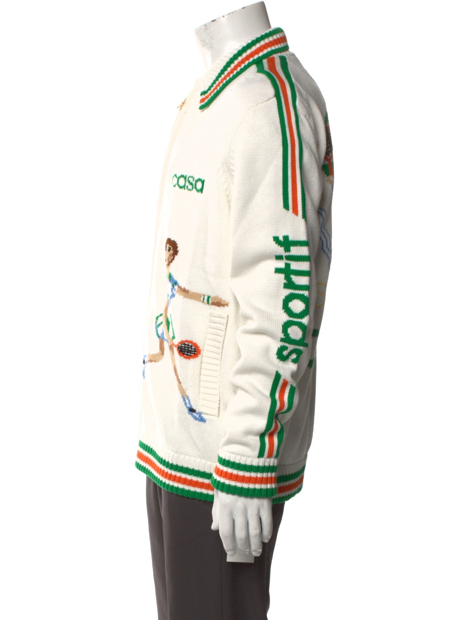 Casablanca 2024 Le Jeu Intarsia Knit Polo Sweater