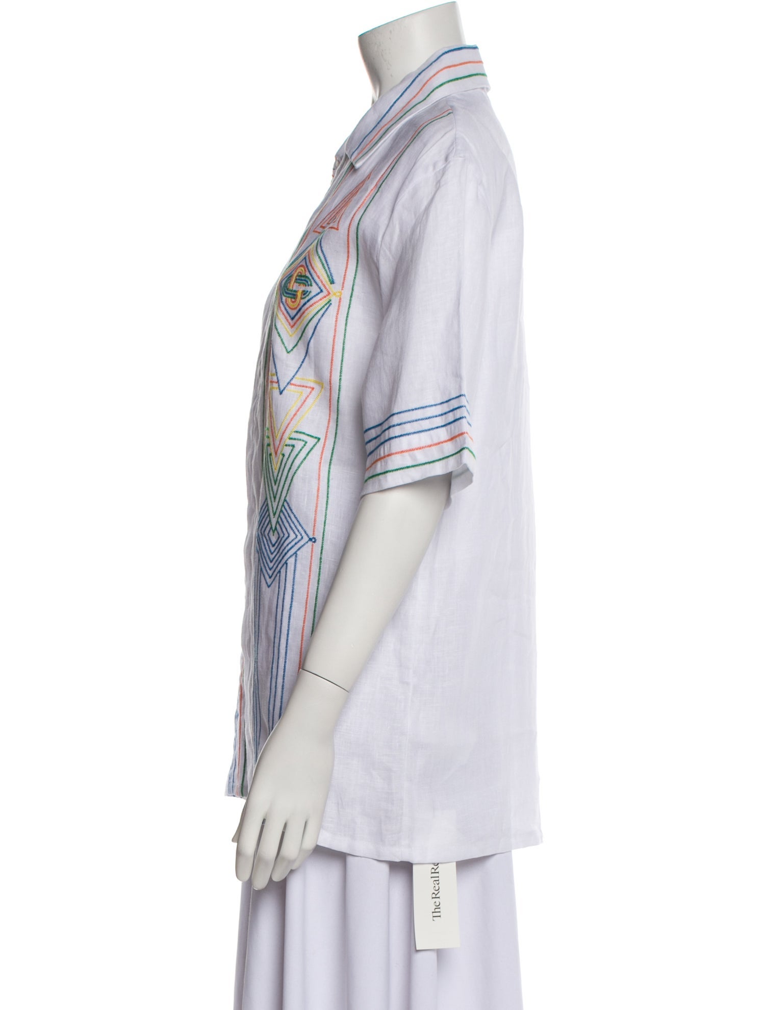 Casablanca Linen Striped Button-Up Top w/ Tags