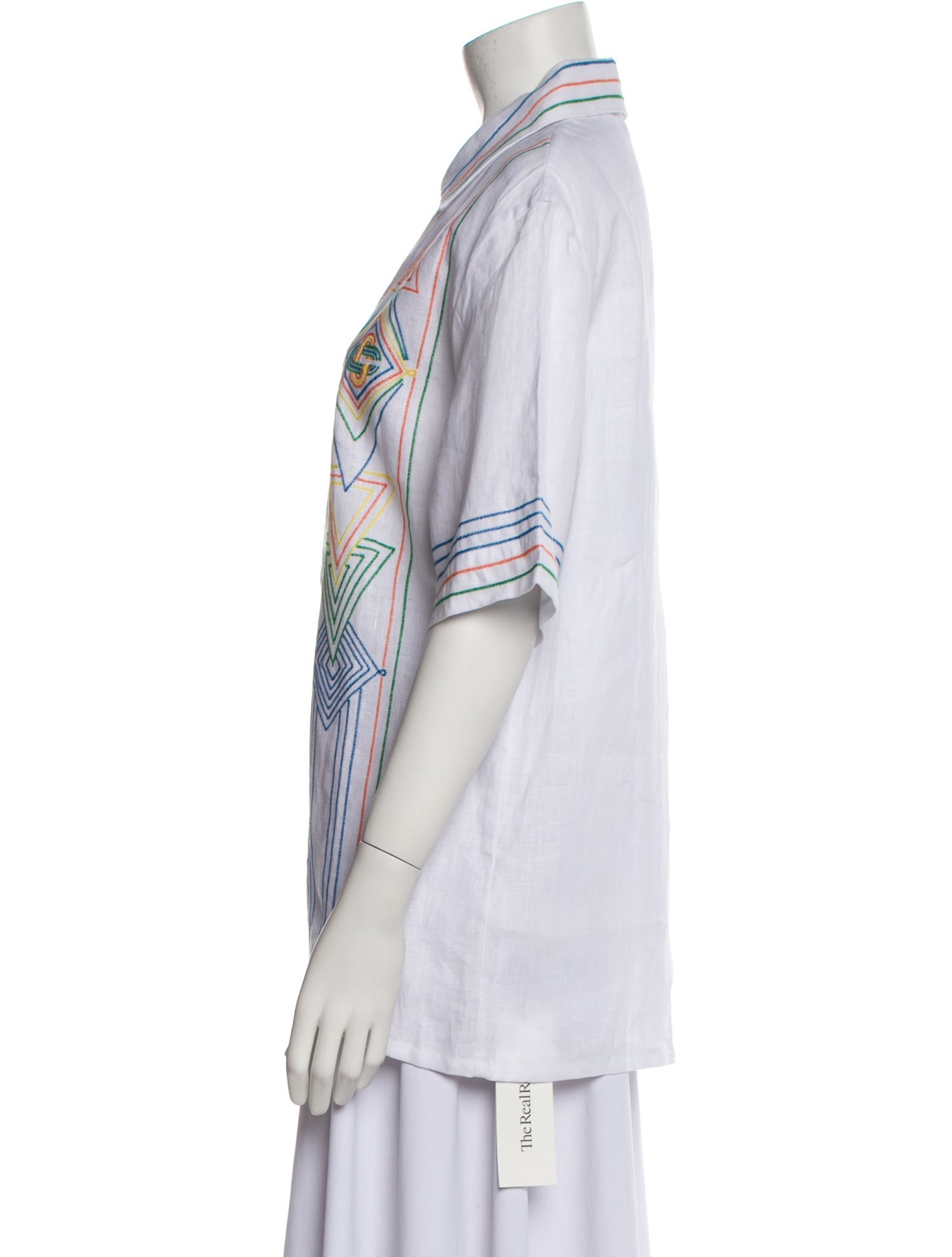 Casablanca Linen Striped Button-Up Top w/ Tags