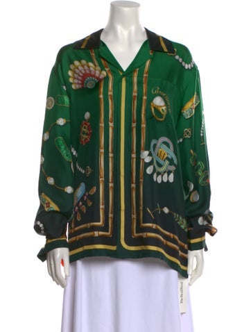 Casablanca Tops Silk Printed Blouse M