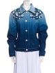 Casablanca 2023 Gradient Floral Embroidery Denim Jacket