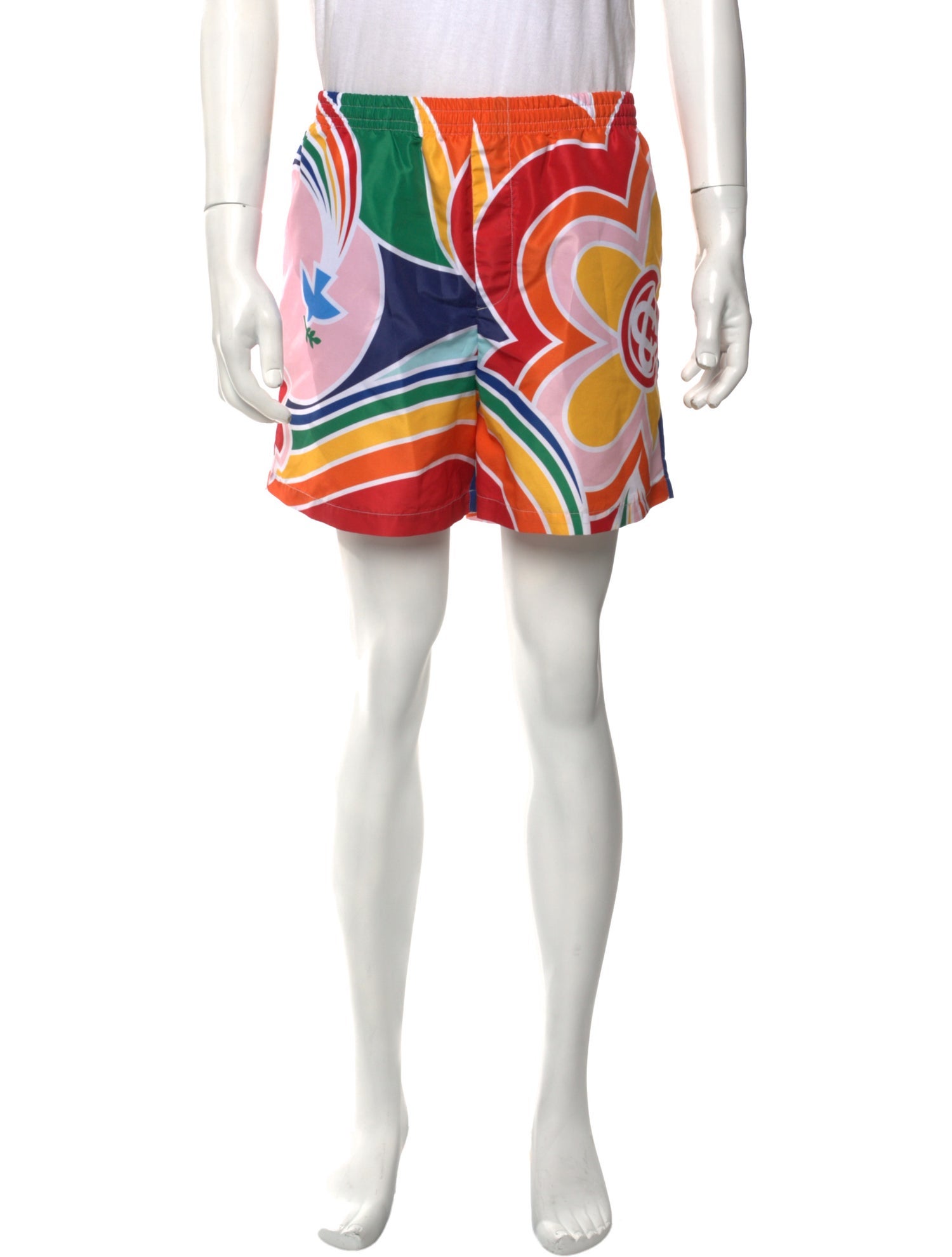 John Galliano Printed Swim Trunks - Blue Swimwear, Clothing
