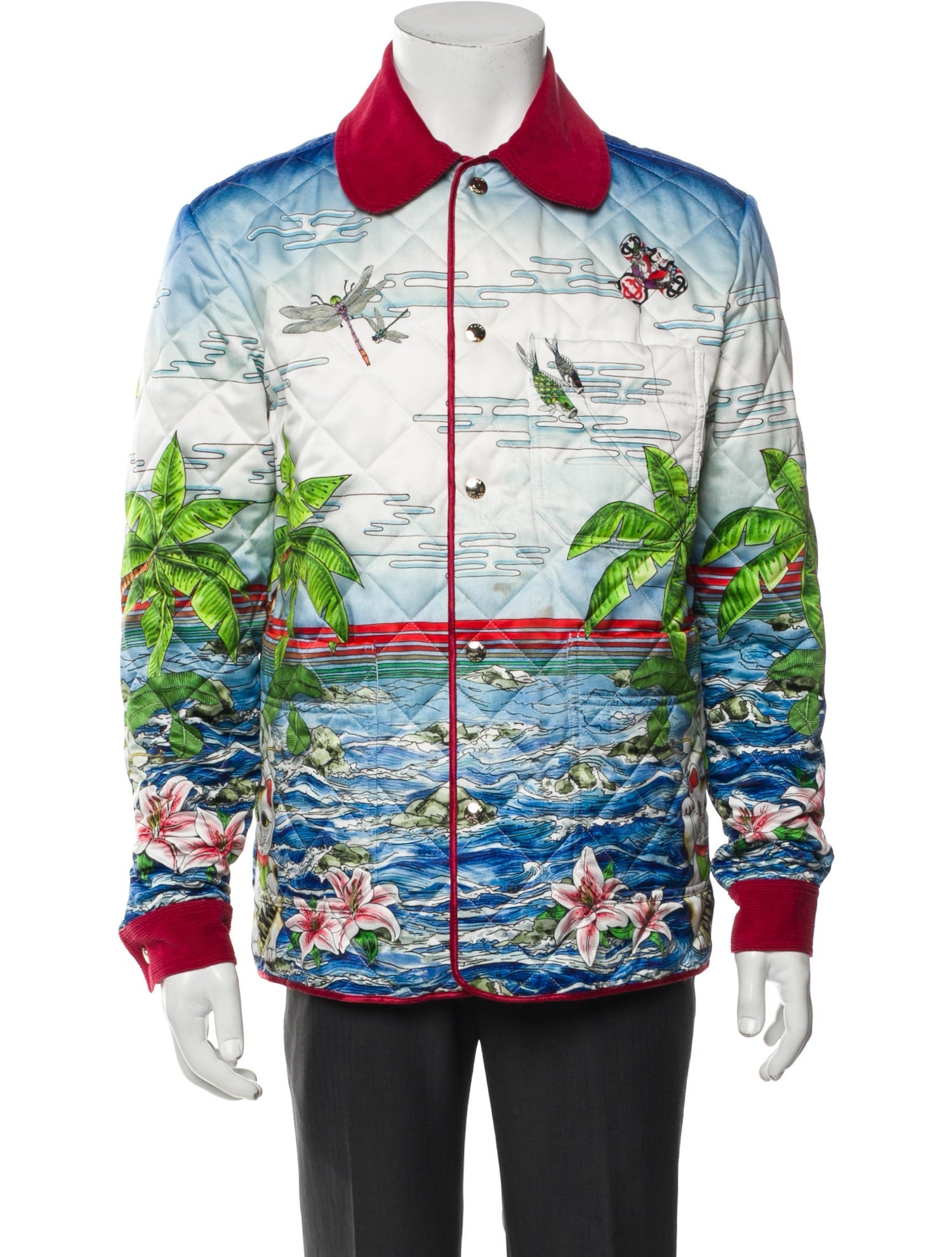 Casablanca Graphic Print Denim Jacket