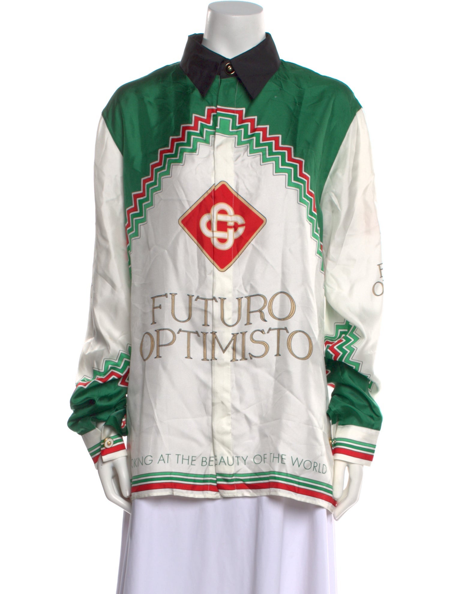 Casablanca Silk Graphic Print Sweatshirt w/ Tags