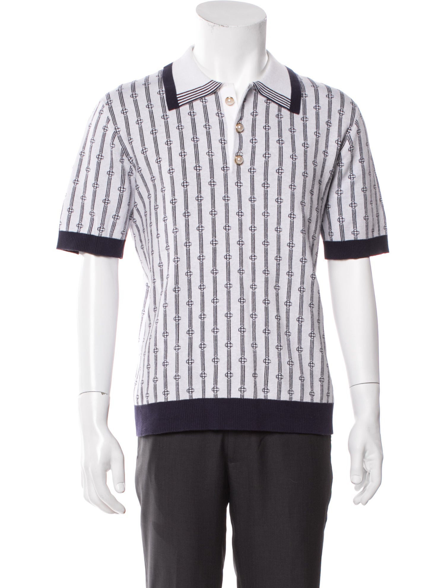 Casablanca 2025 Faux Pearl Accents Polo Shirt