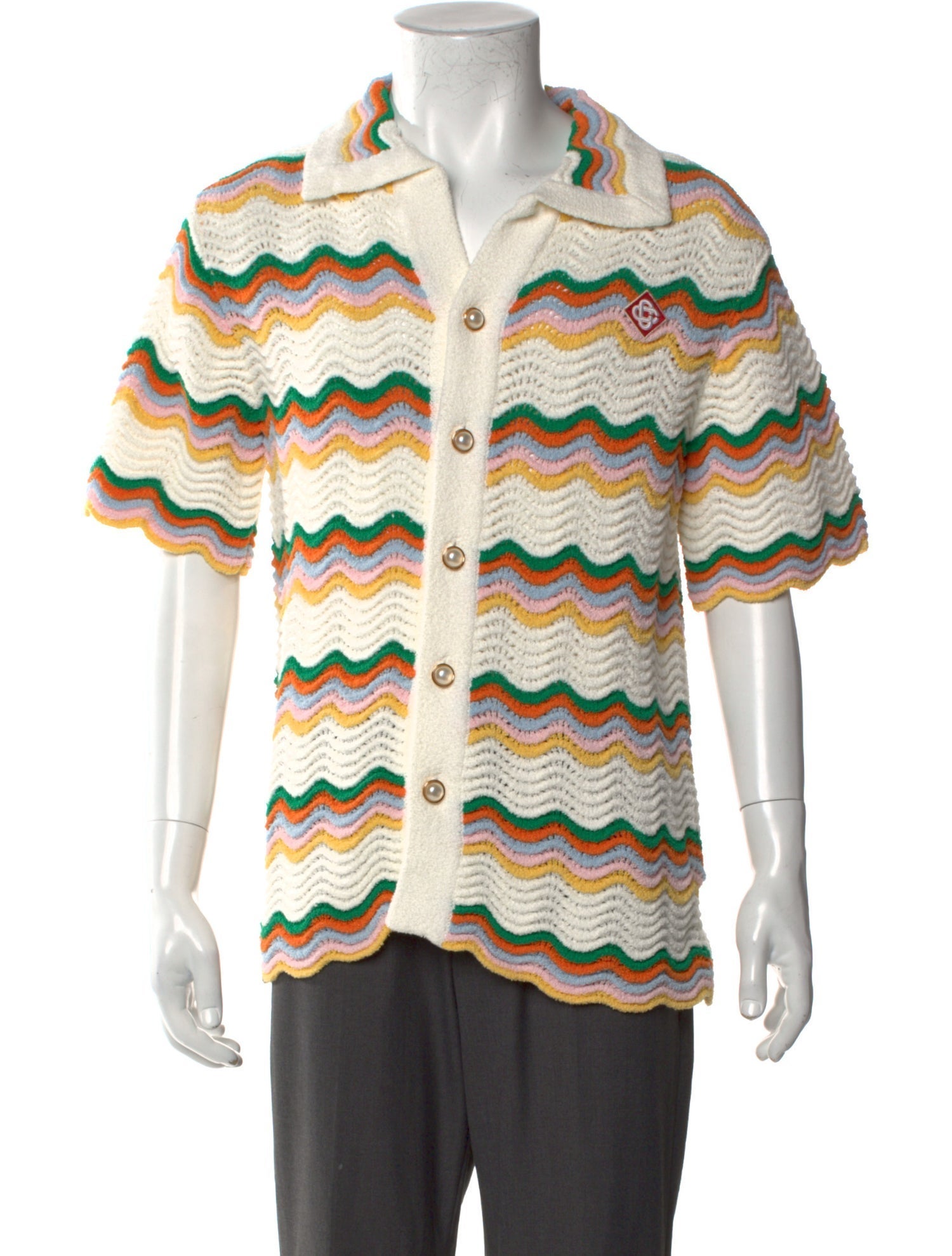 Casablanca 2023 Wavy Gradient Polo Sweater w/ Tags