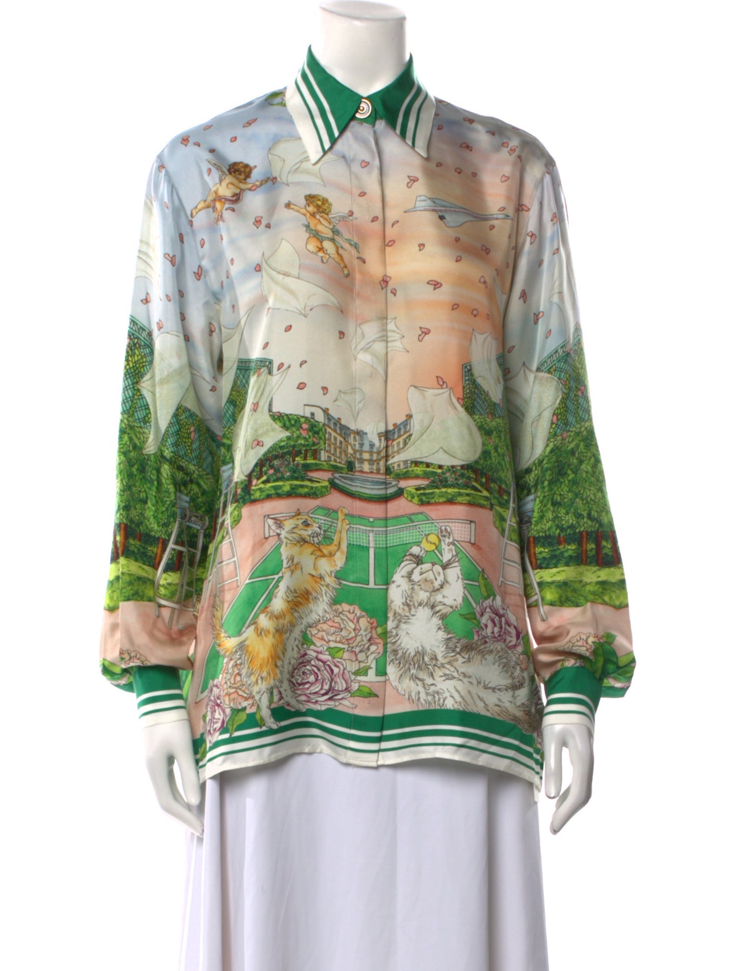 Casablanca 2022 Silk Button-Up Top