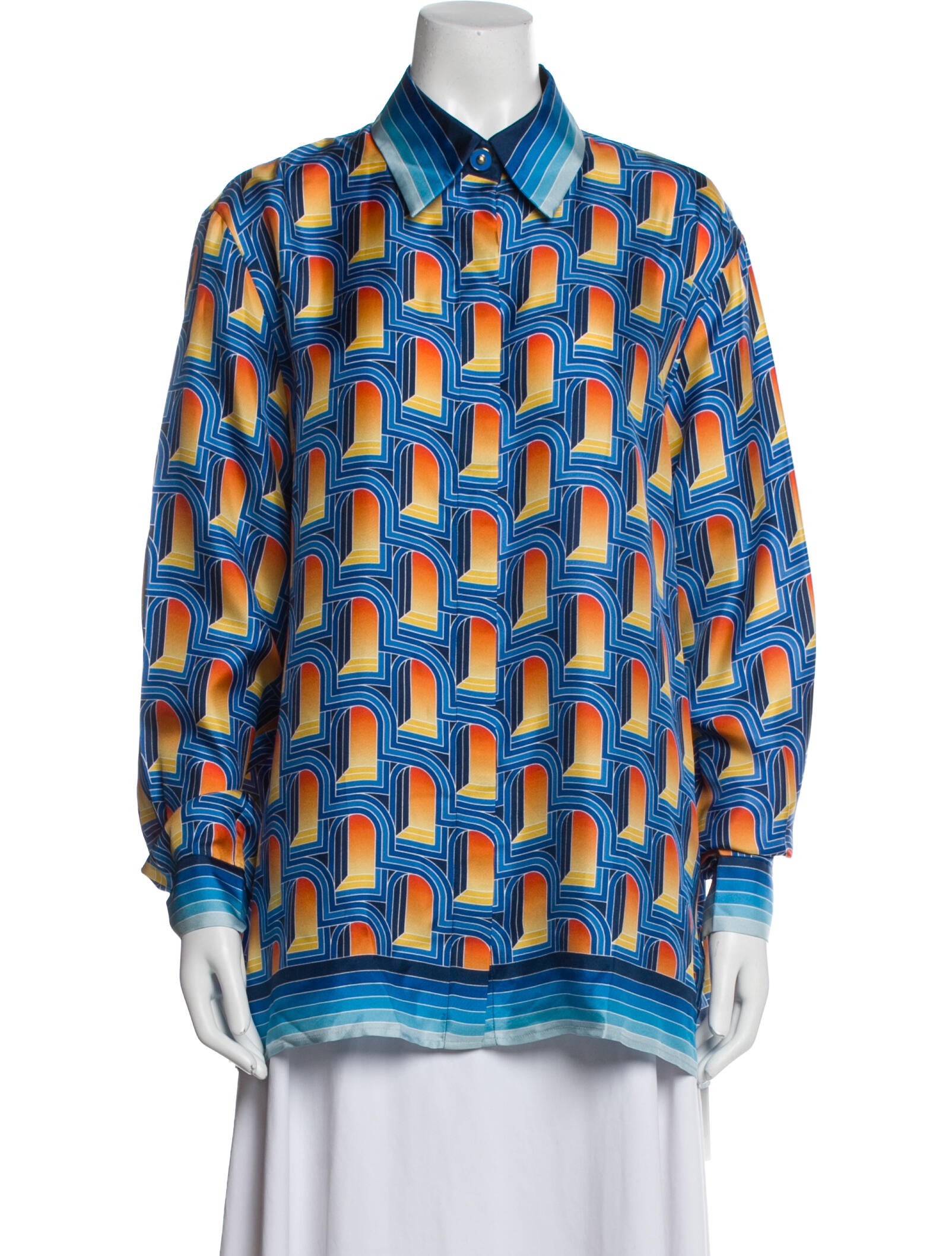 Casablanca 2023 Silk Button-Up Top