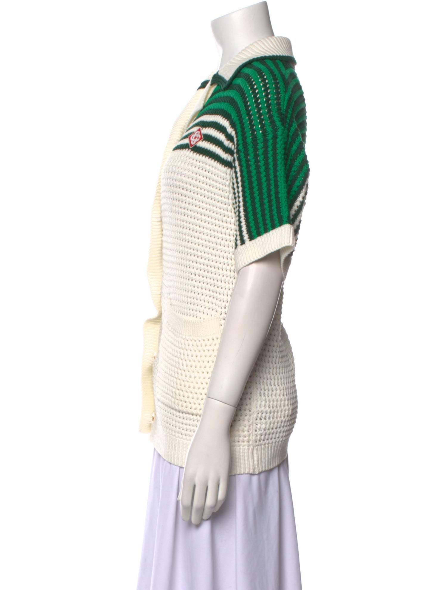 Casablanca Tennis Crochet Striped Sweater