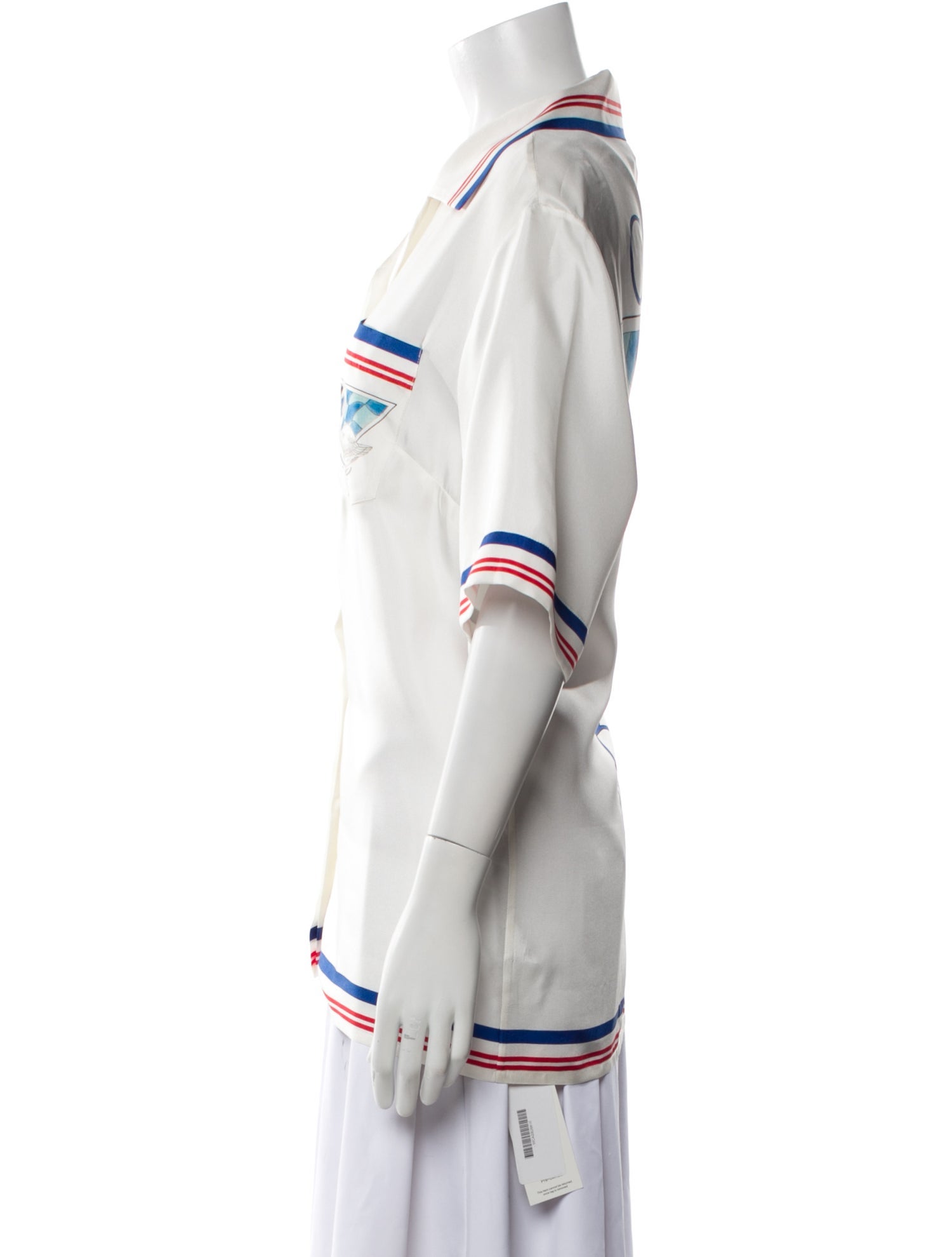 Casablanca 2022 'Casablanca Par Avion' Cuban Collar Short Sleeve Button-Up Top