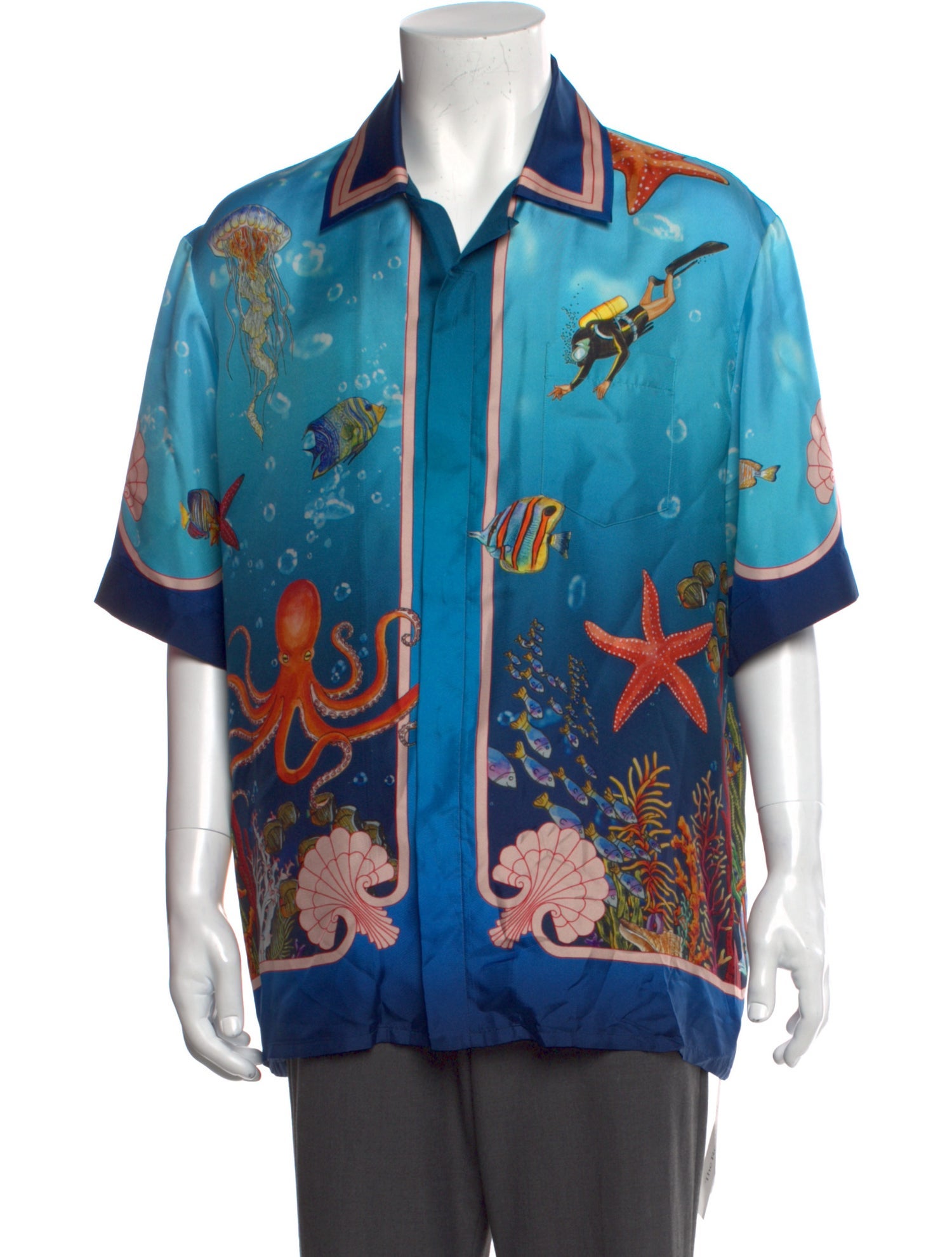 Casablanca Silk Graphic Print Shirt