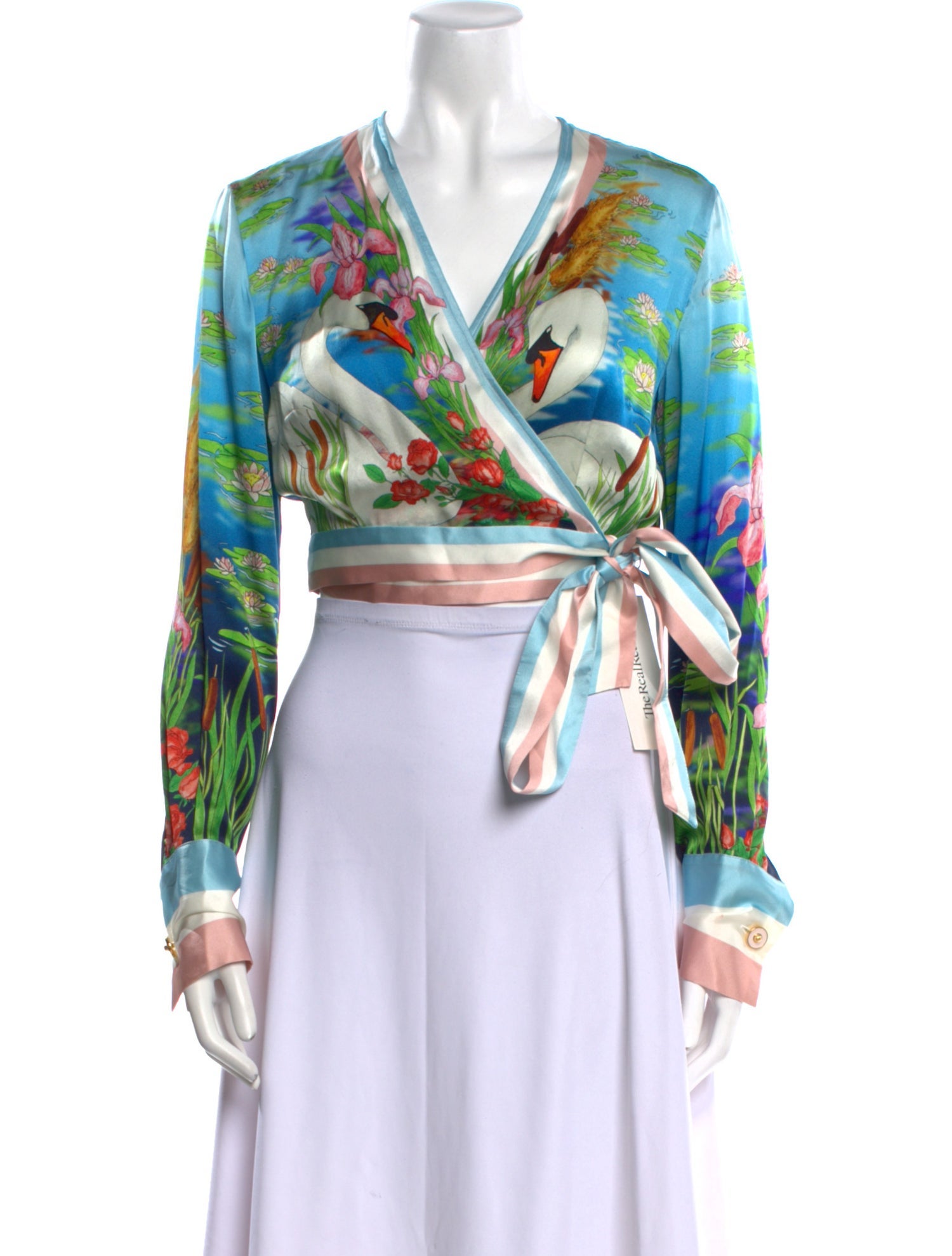 Casablanca Silk Printed Crop Top