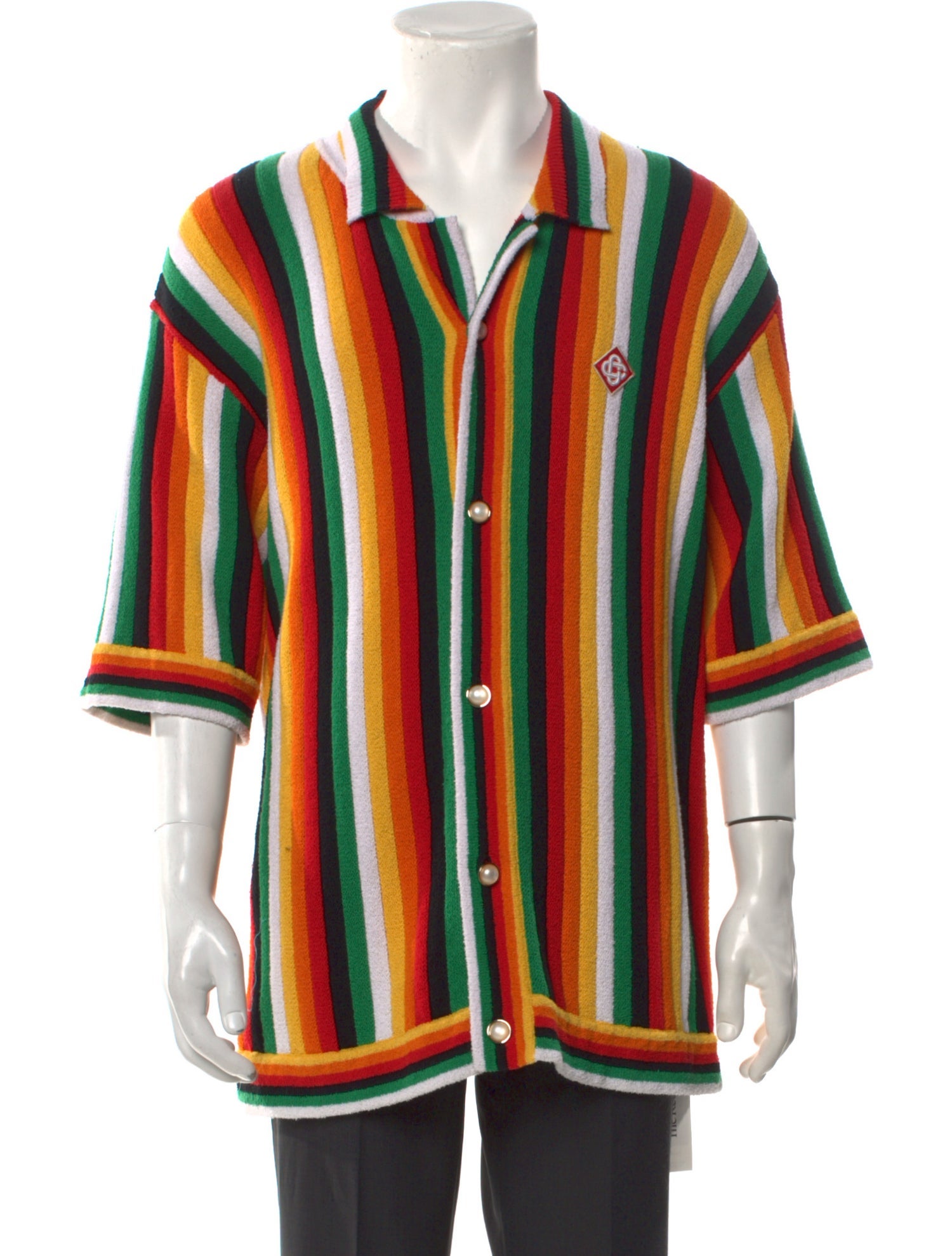 Casablanca Striped Short Sleeve Shirt
