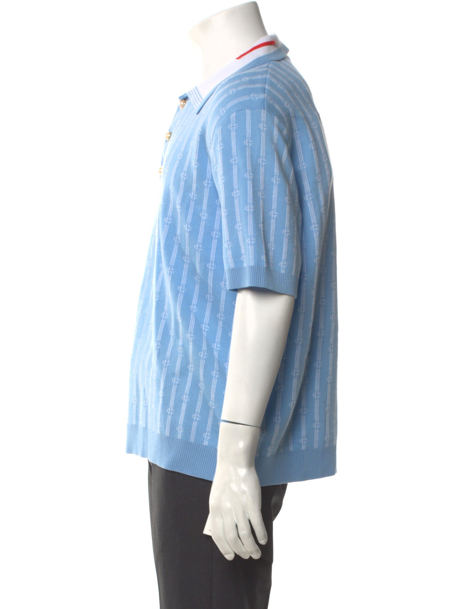 Casablanca Striped V-Neck Polo Shirt w/ Tags