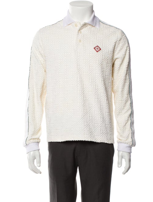 Casablanca Graphic Print Turtleneck Polo Sweater