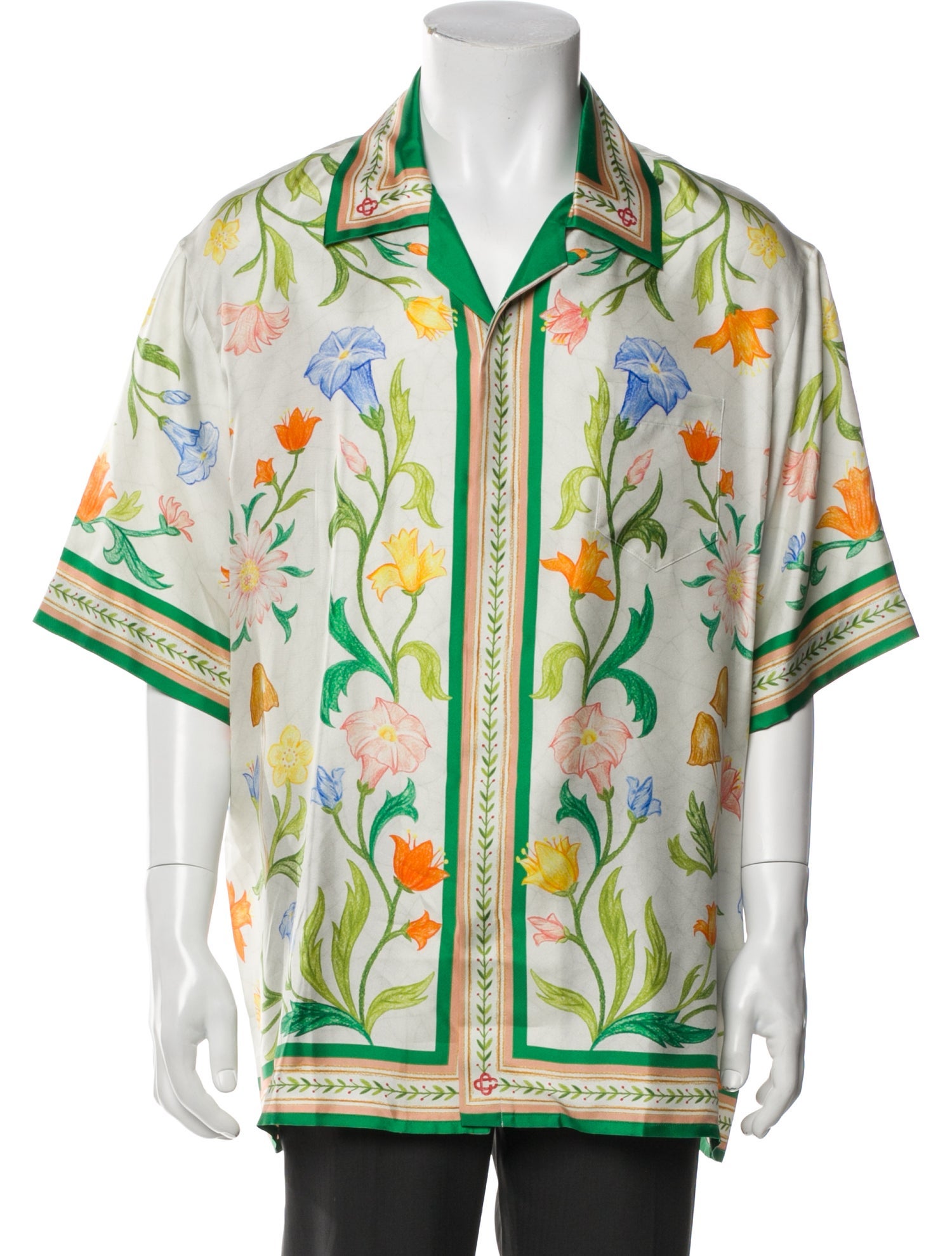 Casablanca Silk Floral Print Shirt
