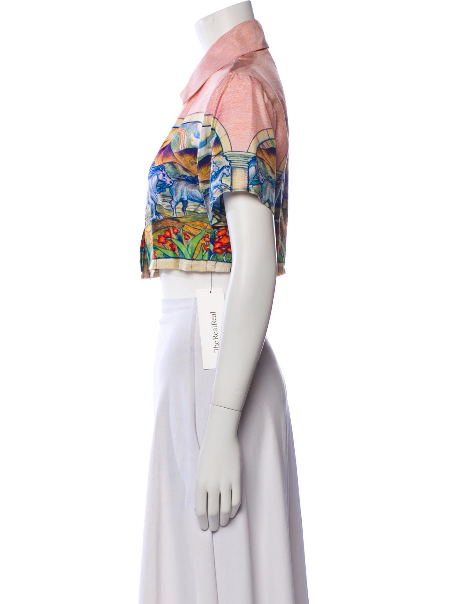 Casablanca Silk Printed Crop Top