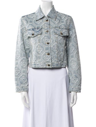 Casablanca Tweed Pattern Denim Jacket