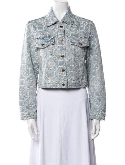 Casablanca Tweed Pattern Denim Jacket