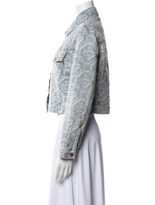 Casablanca Tweed Pattern Denim Jacket