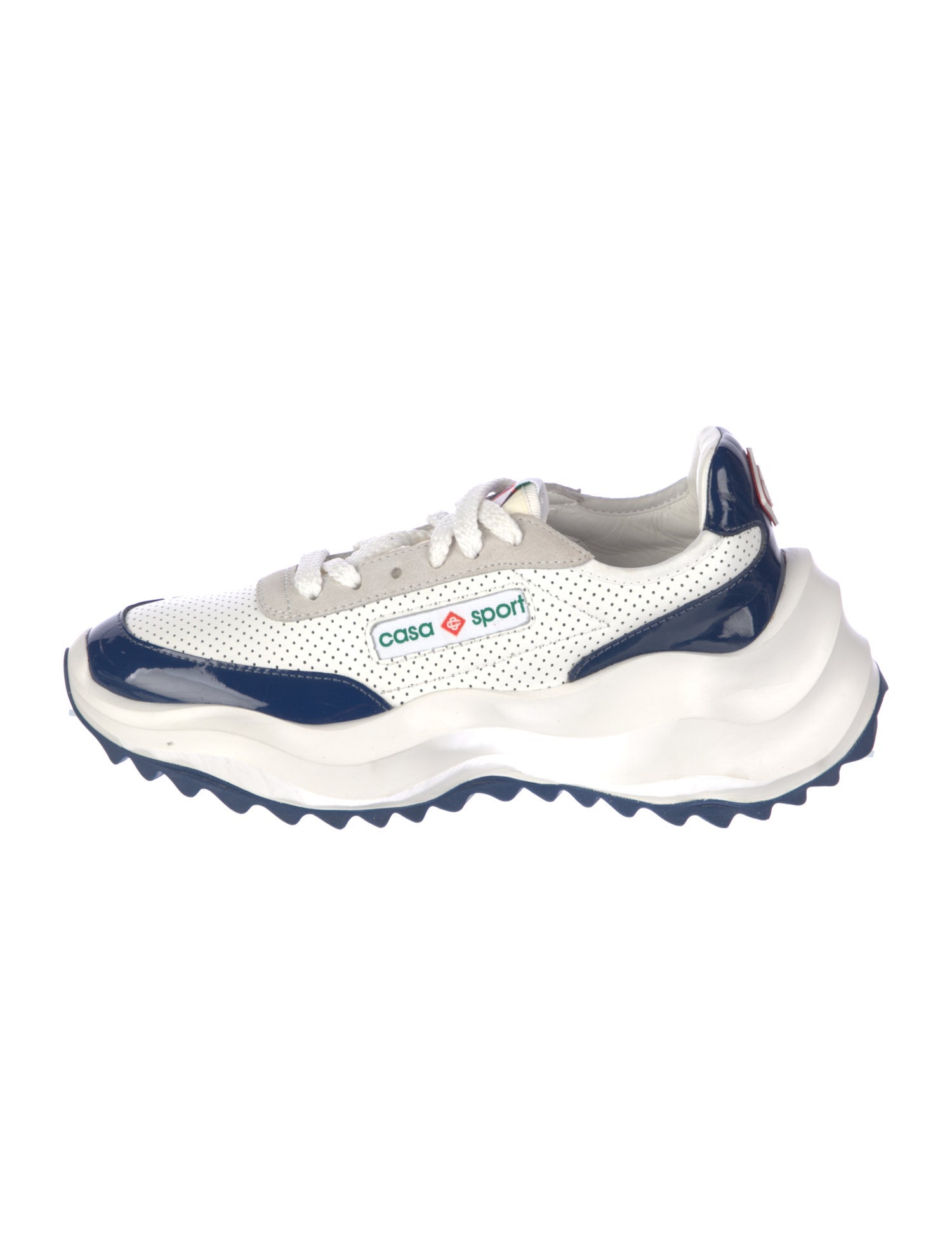 Casablanca Atlantis 'Patent White Blue' Athletic Sneakers