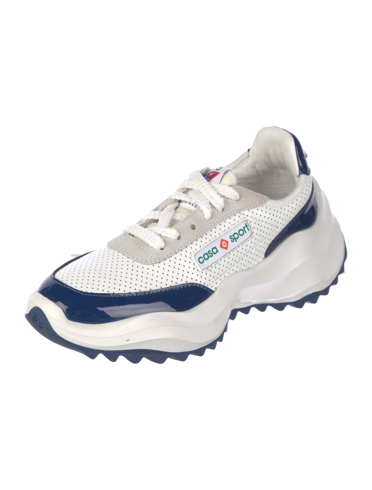 Casablanca Atlantis 'Patent White Blue' Athletic Sneakers