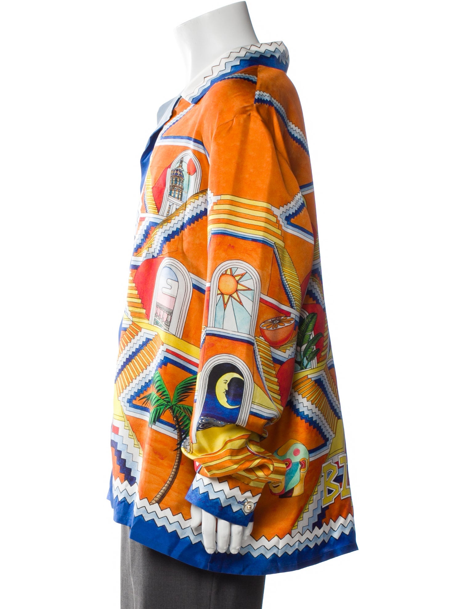 Casablanca Silk Graphic Print Shirt