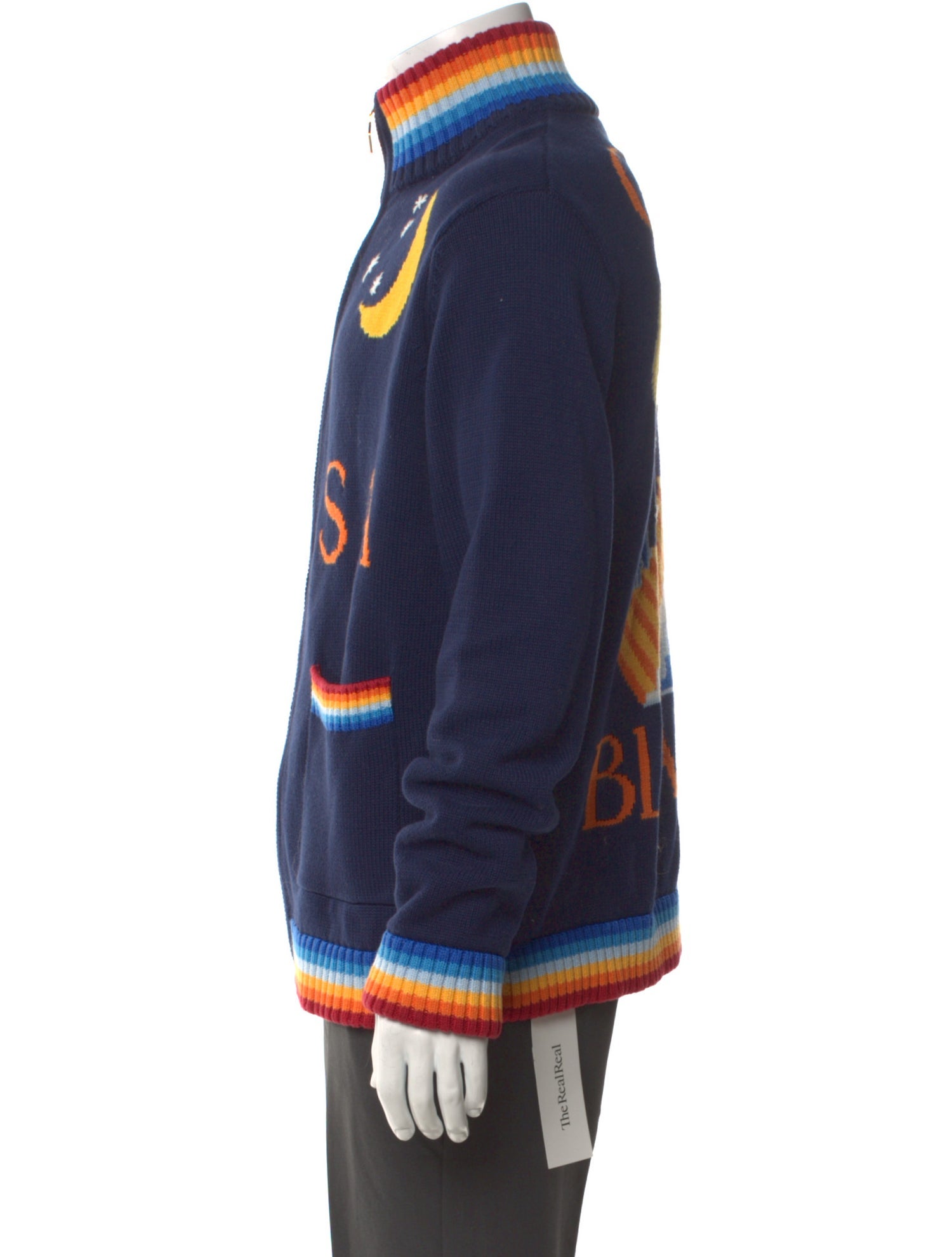 Casablanca Graphic Print Turtleneck Cardigan