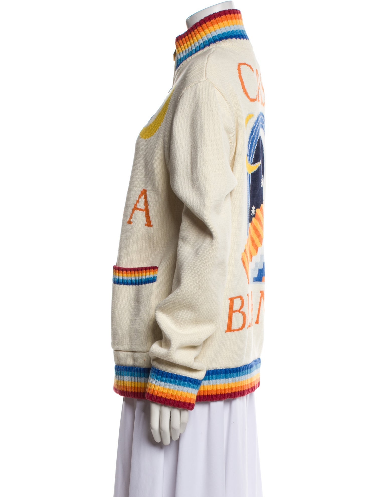 Casablanca 2022 Casa Club Knit 'Off White' Varsity Jacket w/ Tags