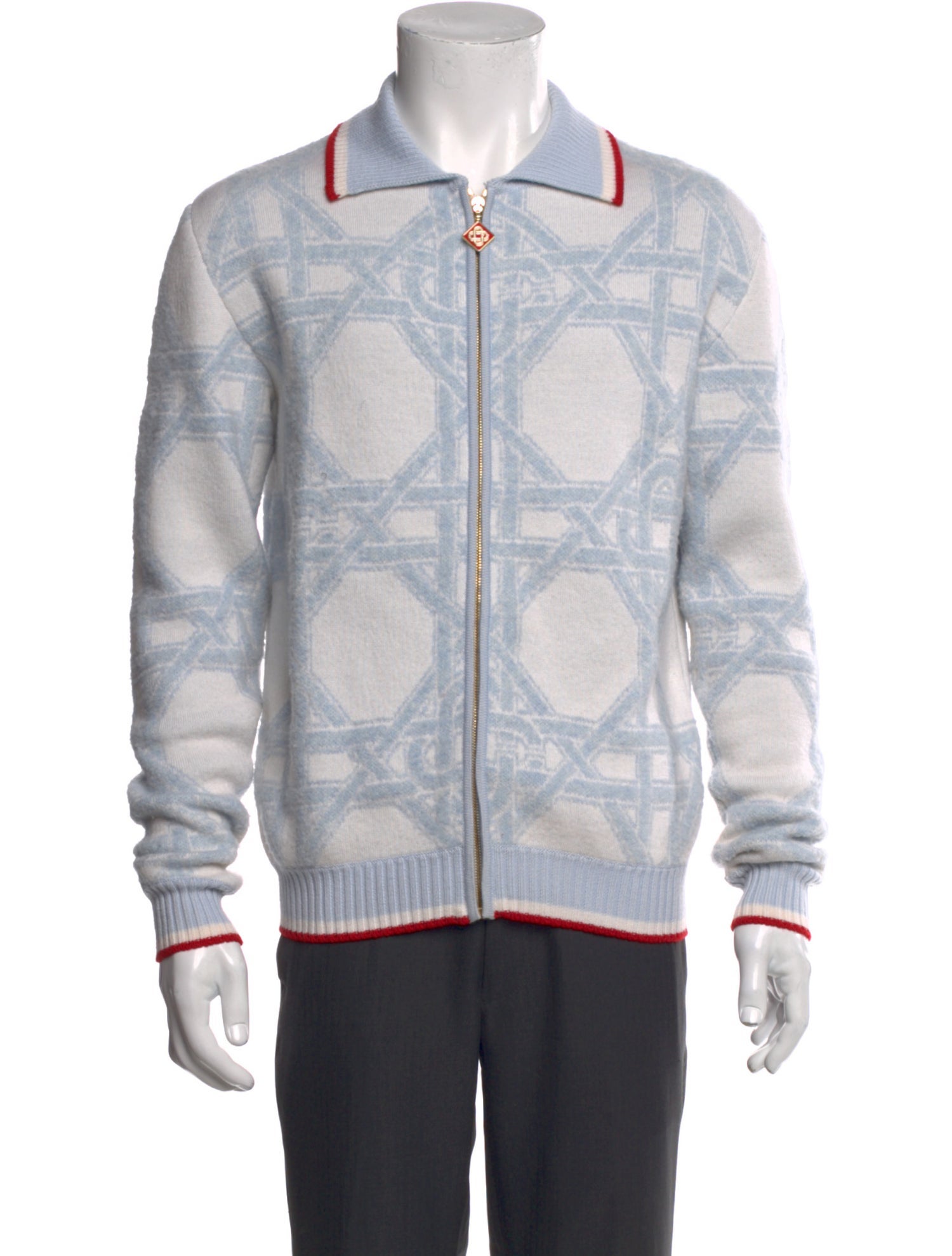 Casablanca Monogram Pattern Le Monogramme D'osier Cardigan