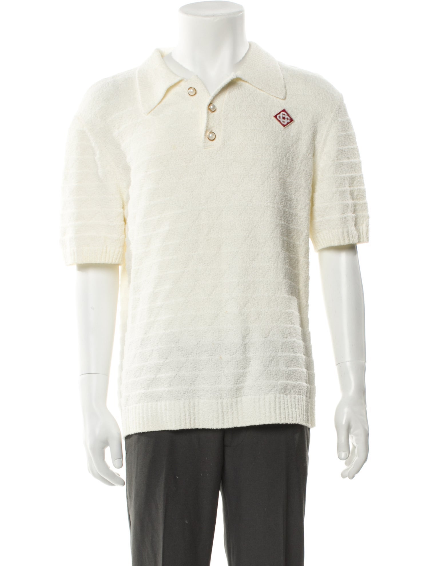 Casablanca Collar Short Sleeve Polo Shirt