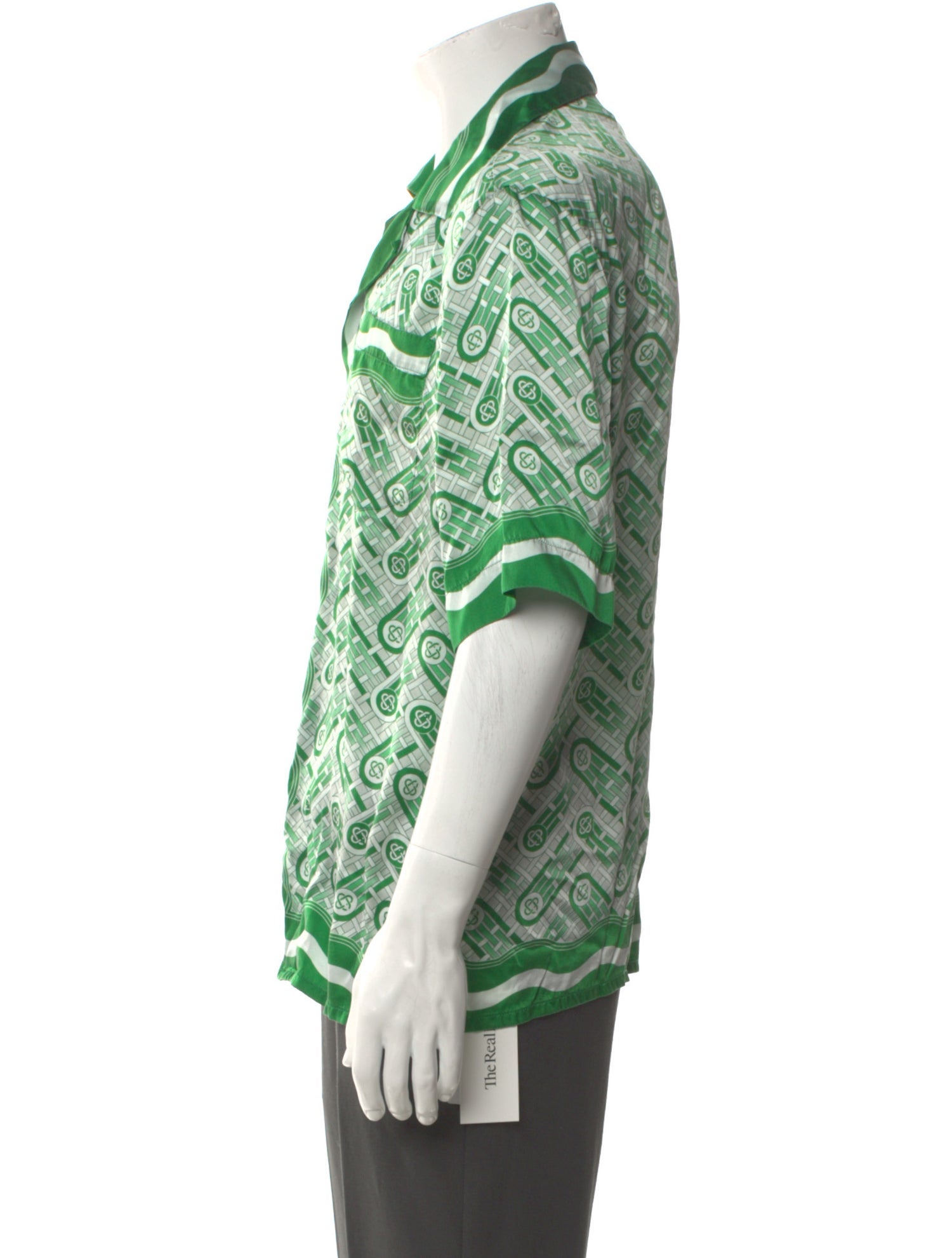 Casablanca Silk Graphic Print Denim Shirt