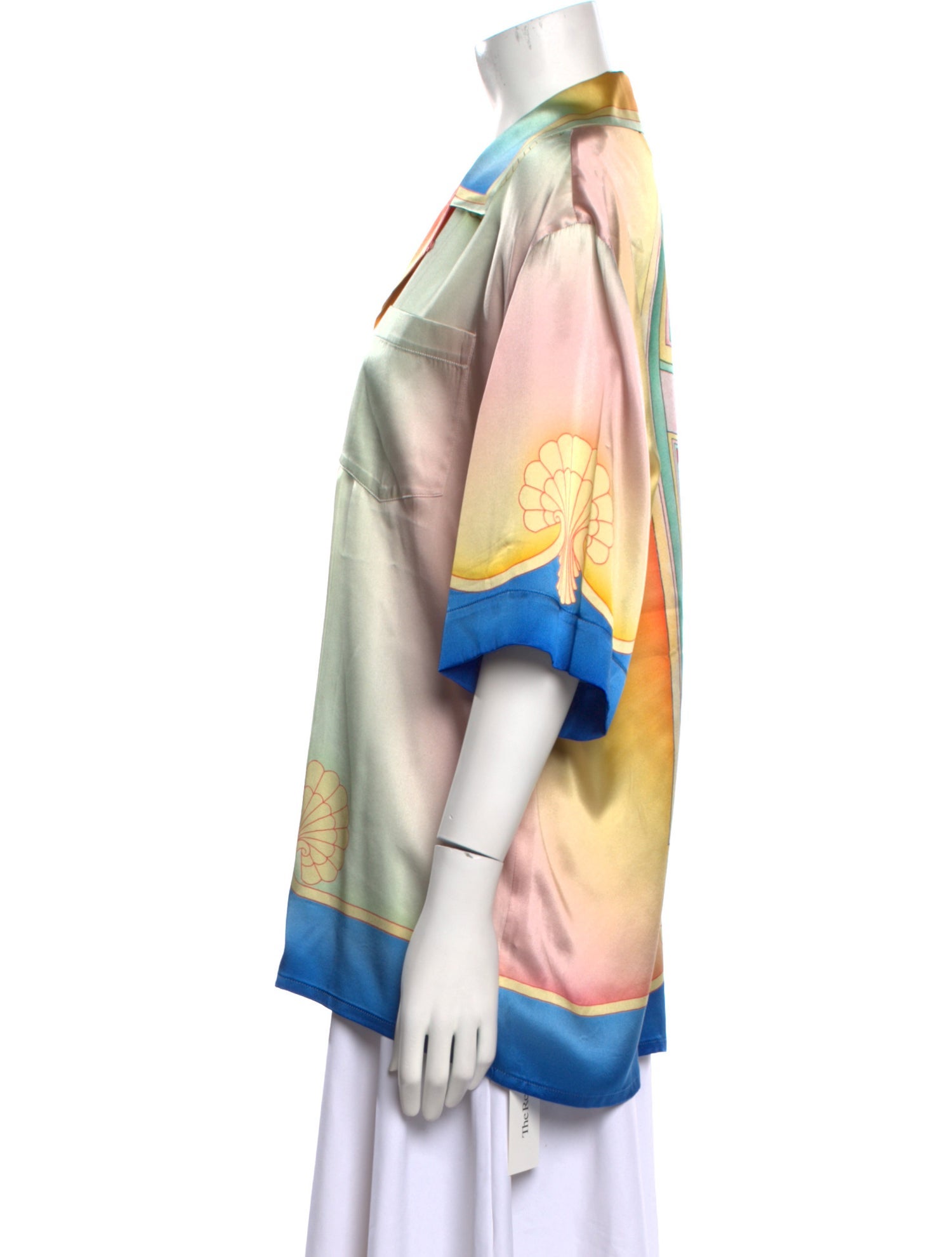 Casablanca Silk Printed Button-Up Top